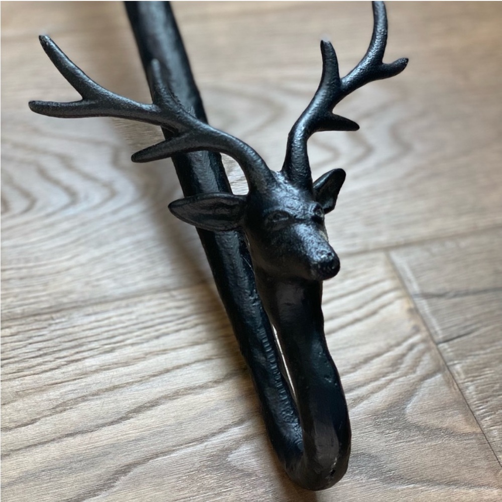 Pottery Barn Classic Black Stag Sculptural Antler Wreath Holder Rare Sold Out 🦌 - Picture 3 of 4